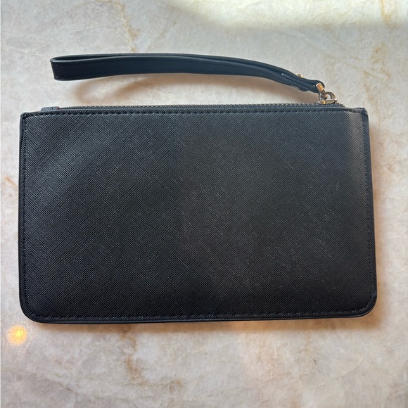 Kate Spade Black Leather Clutch 9'x 5' - Picture 2 of 7